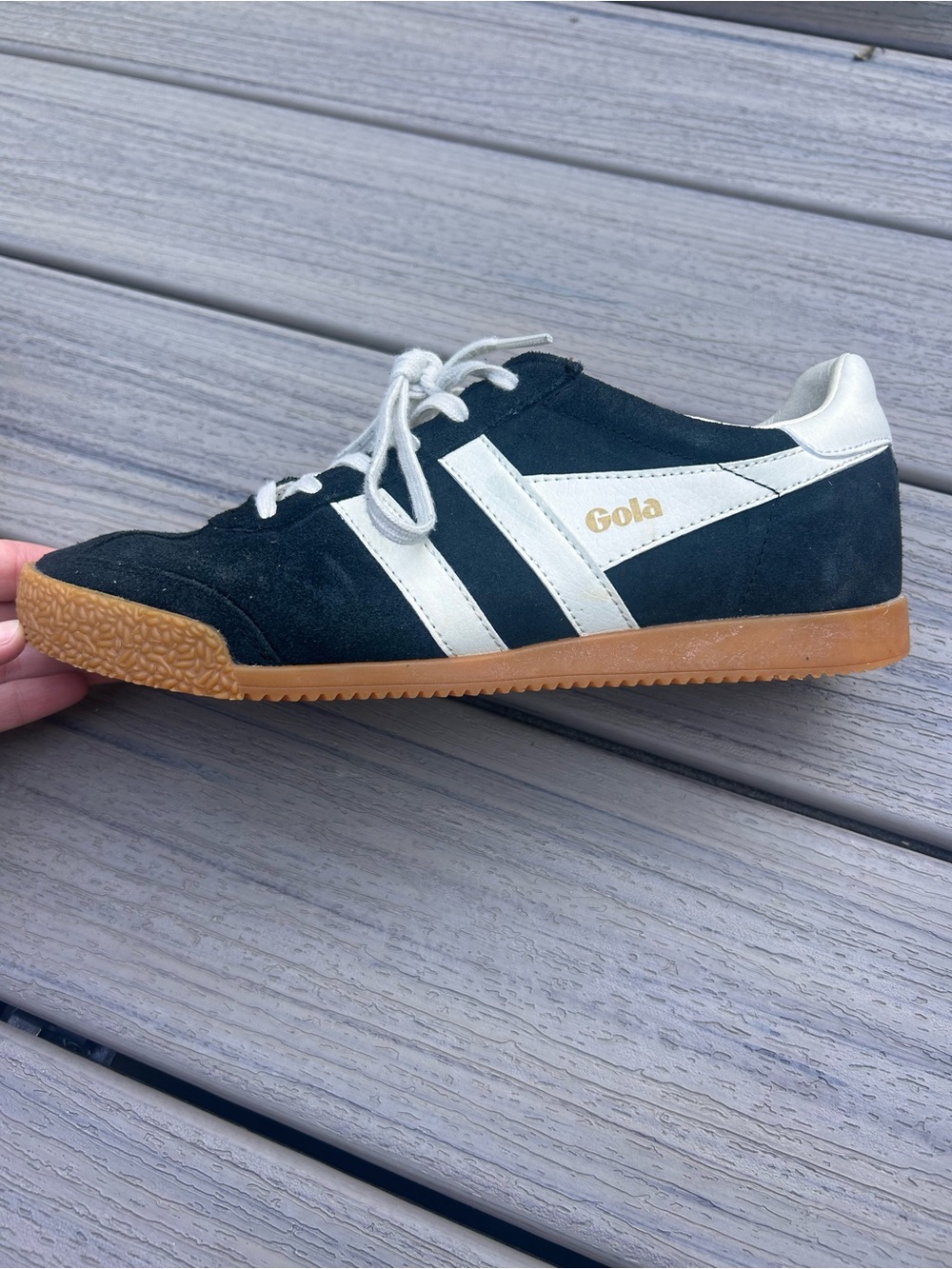 Gola Elan Sneakers in Black and Cream - Picture 5 of 8